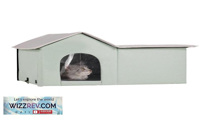 VEVOR Heated Cat House Foldable Kitty Shelter with Heated Pad Green Large Review