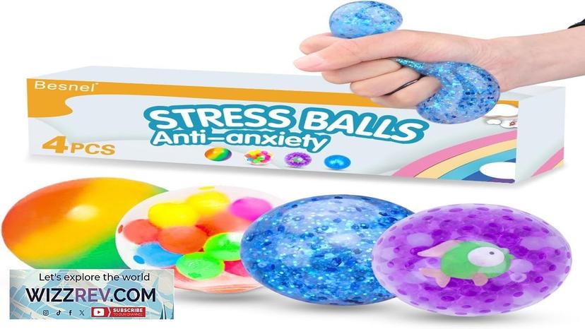 Sensory Stress Balls Set Squishy Stress Ball 4 Pack Squeeze Ball Review