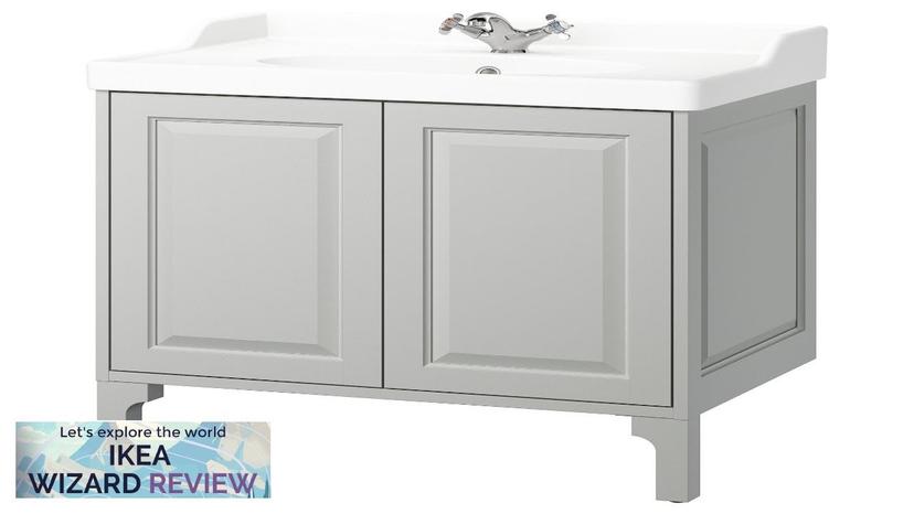 TÄNNFORSEN / RUTSJÖN IKEA Bathroom vanity w doors/sink/faucet light gray Review