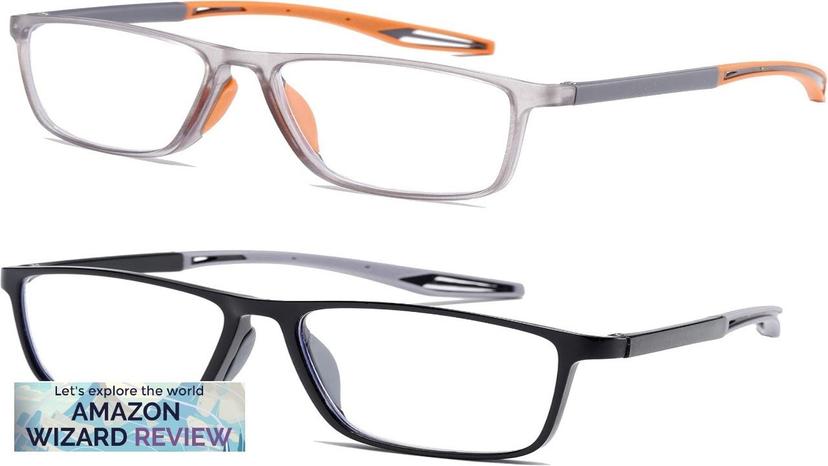 Reading Glasses Men 2 Pairs Sports Style Comfortable and Flexible Blue Light Review