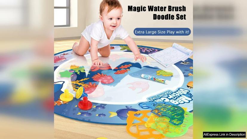 Large Water Doodle Mat Toy Magic Water Drawing Mat Coloring Doodle Mat Review