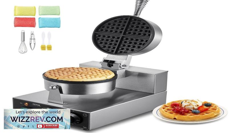 VEVOR Commercial Waffle Maker Round Waffle Iron Baker Machine Non-Stick 1230W Review