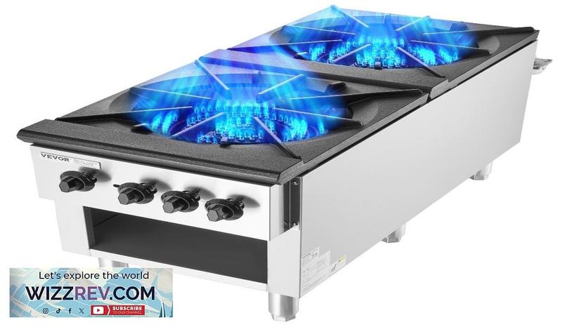 VEVOR Commercial Gas Range Stove 2 Burners Countertop Cooking Hot Plate Kitchen Review