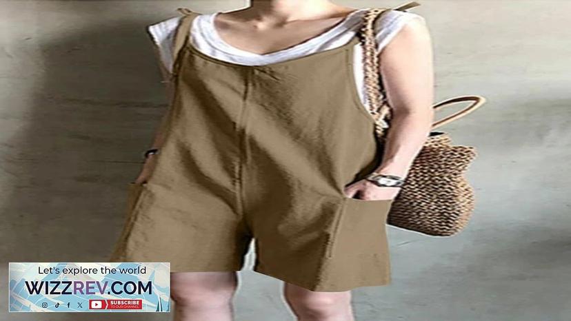 100% Cotton O-Neck Loose Sleeveless Jumpsuits For Women khaki 3XL Review