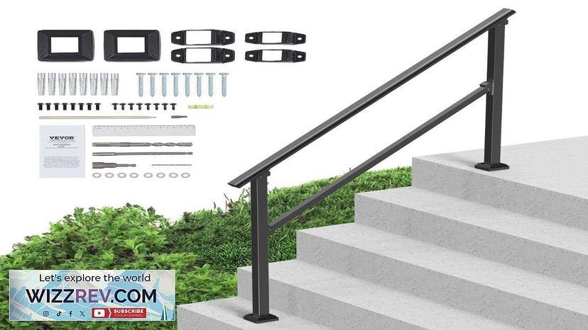 VEVOR 4-5 Handrails for Outdoor for Seniors Porch Deck Black Square Tube Review