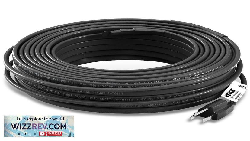 VEVOR Self-Regulating Pipe Heating Cable 80-feet 5W/ft Heat Tape for Pipes Roof Review