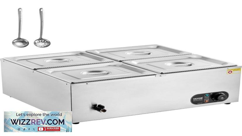 VEVOR Commercial Electric Food Warmer Countertop Buffet 4*8Qt Pan Bain Marie Review