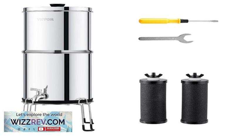 VEVOR 2.25G Gravity-fed Water Filter Countertop System Stainless Steel 2 Filters Review