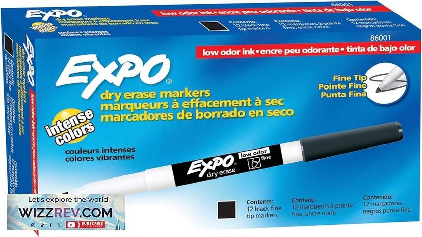 EXPO Low Odor Dry Erase Markers Fine Tip Black 12 Review