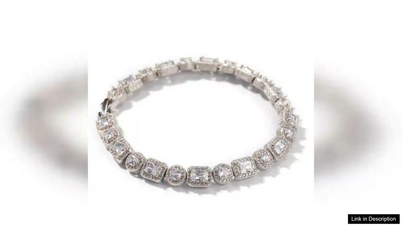 Iced Out Chain Bracelet Square Round Mens Silver Gold Tennis Bracelets Fashion Review