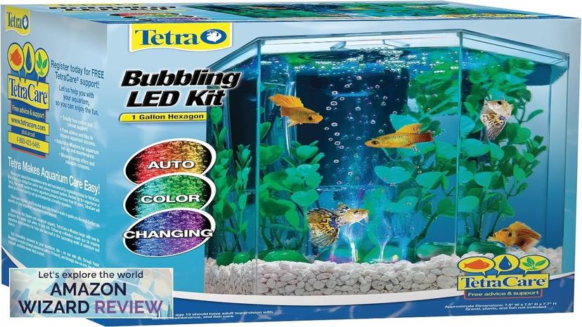 Tetra Bubbling LED Aquarium Kit 1 Gallon Hexagon Shape With Color-Changing Light Review