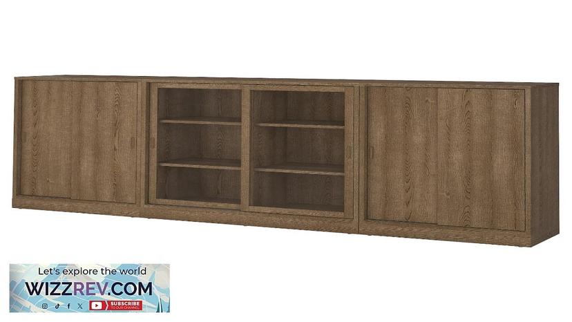 TONSTAD IKEA Storage combination w sliding doors brown stained oak veneer/clear glass Review