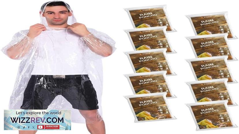 Rain Ponchoswith Drawstring Hood （10 Pack） Emergency Disposable Rain Ponchos Family Review