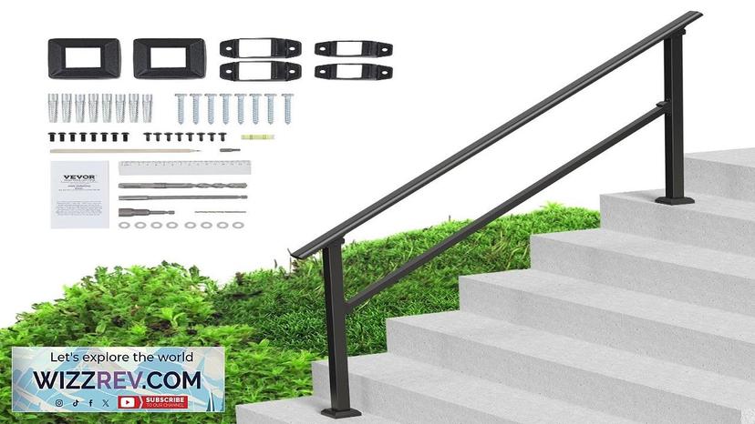 VEVOR 5-6 Handrails for Outdoor for Seniors Porch Deck Black Square Tube Review