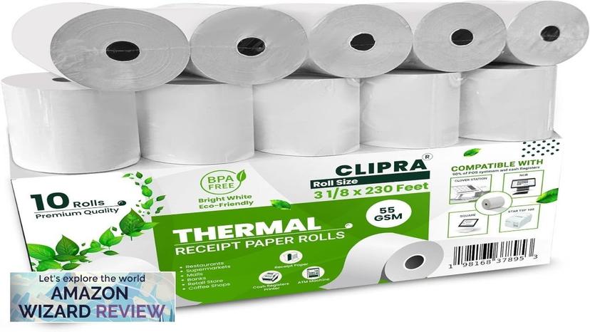 3 1/8 x 230 Thermal Paper Receipt Rolls (10 PACK)  USA Based Review