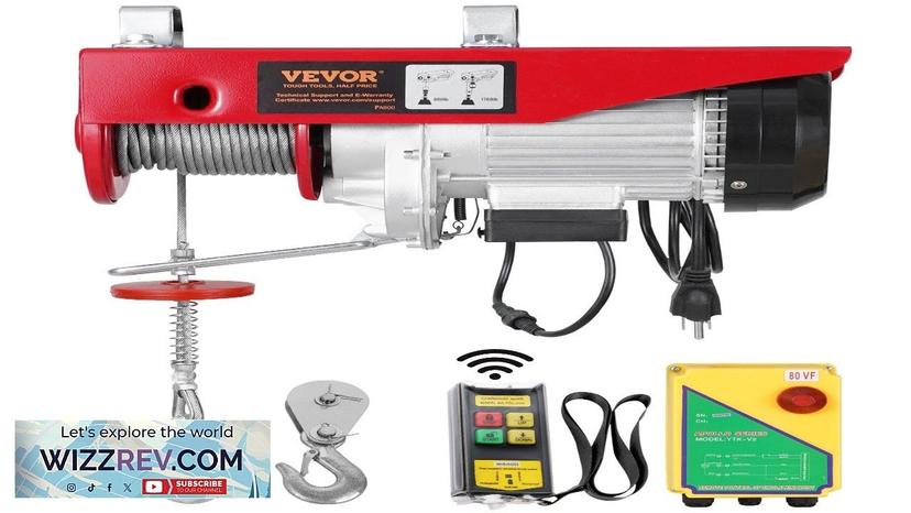 VEVOR Electric Hoist Crane Winch 1760 lbs with 328 ft Wireless Remote Review