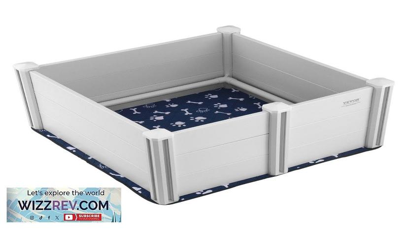 VEVOR Dog Whelping Box 38.6x38.6x18.1in PVC with Rails Pee Pad for Dogs Review