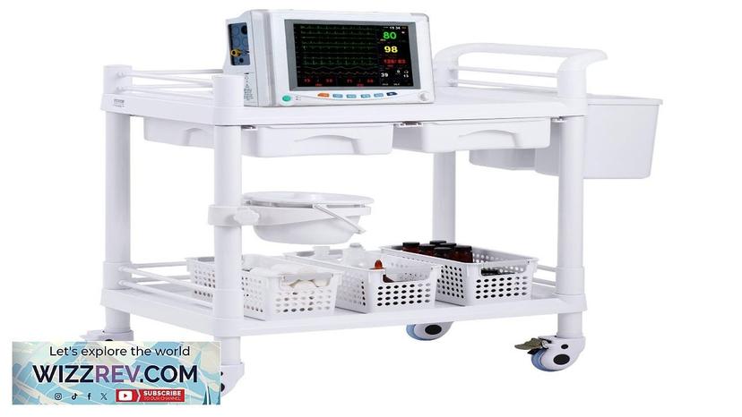 VEVOR 2 Tiers Lab Carts Mobile Medical Cart 2 Trays 2 Drawers Review