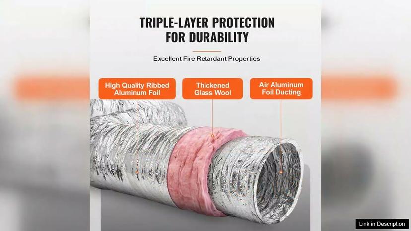 VEVOR Dryer Vent Hose 10'' Insulated Flexible Duct 25FT Long with 2 Review