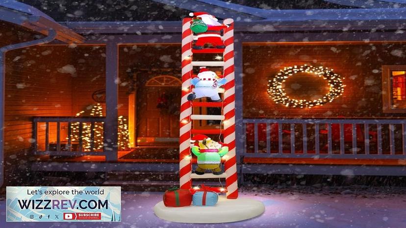 Joliyoou 10FT Christmas Inflatable Decorations Giant Lighted Ladder Blowups Climbed Review