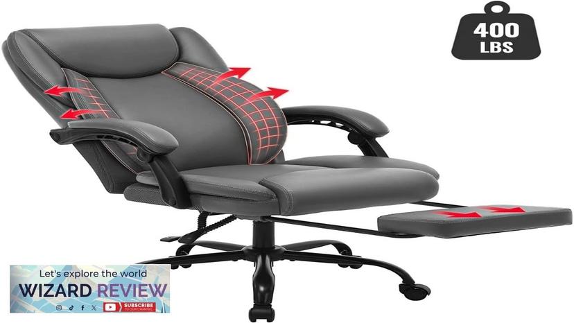 400lbs Big and Tall Office Chair with Footrest Ergonomic Design with Adjustable Review