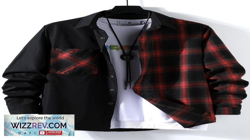 Manfinity Hypemode Men 1pc Plaid Spliced Pocket Patched Button Up Shirt Review