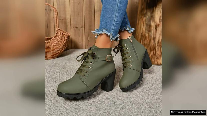 2024Women High Heel Ankle Boots Autumn Winter Booties Woman Fashion New Lady Review