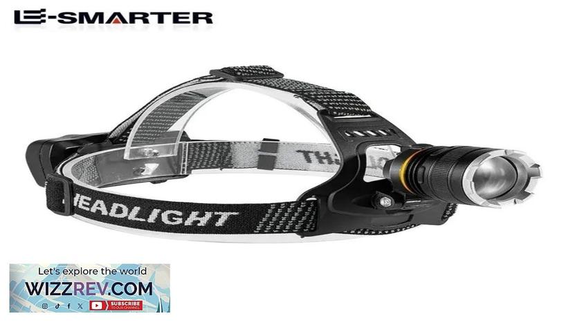 Rechargeable XHP50 LED Headlamp Waterproof Head Light Fishing Searching Camping Head Review