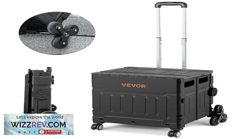 VEVOR Stair Climbing Cart 53L Foldable Shopping Cart w/ Lid & Adjustable Review