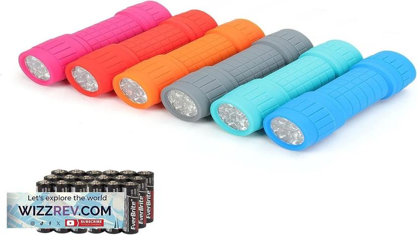 EverBrite 9-LED Flashlight 6-Pack Compact Handheld Torch Assorted Colors with Lanyard 3AAA Review