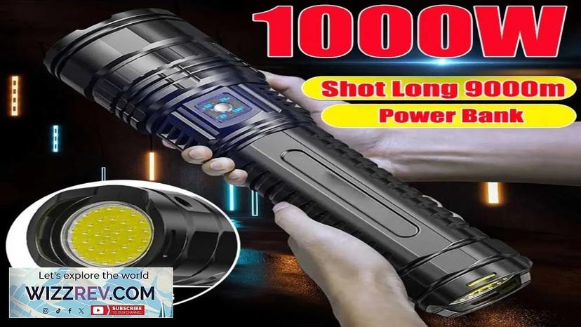 10000LM 800W Most Powerful Led Flashlights Tactical 15000mah Built-in Battery Flash Light Review