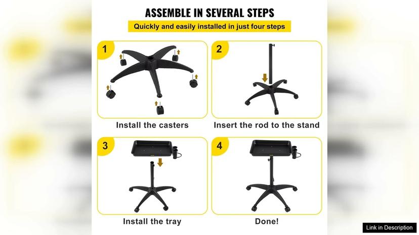 VEVOR Mayo Stand Medical Tray Height Adjustable Stainless Steel Salon Tray Easy Review