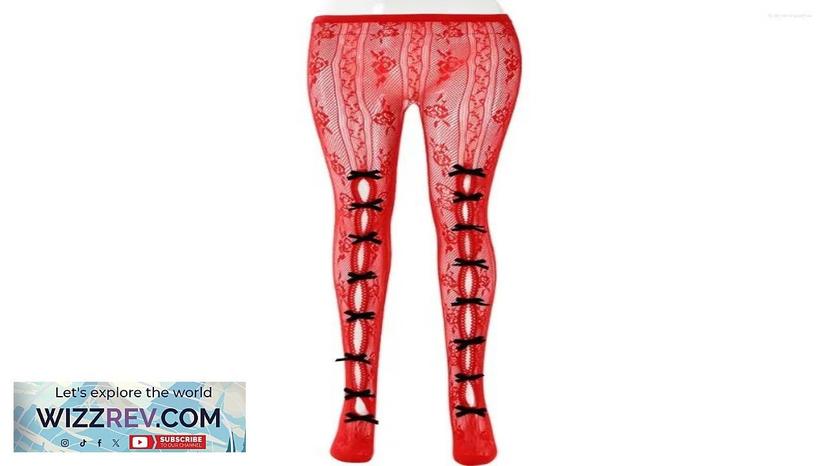 Women's Leggings Sexy 2024 Woman Clothes High Waist Hollow Out Bowknot Slim Review