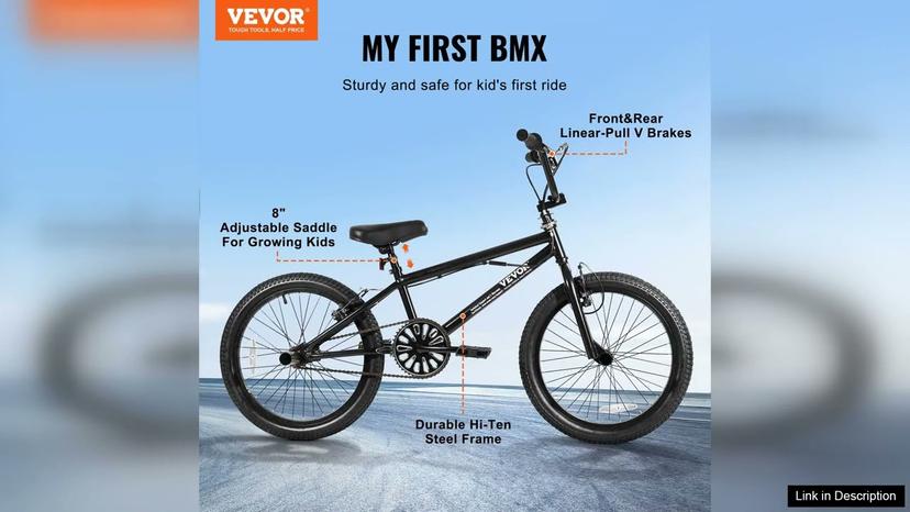 VEVOR 20-Inch BMX Bike Freestyle Bike Men Kids BMX Bicycle Hi-Ten Steel Review