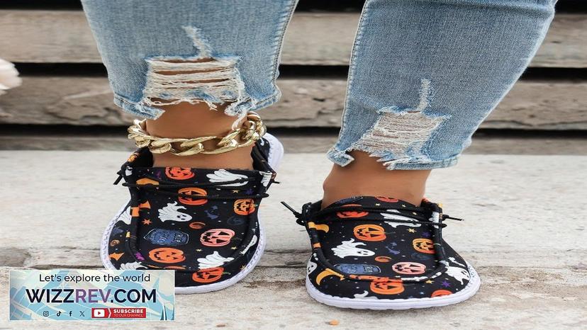 Halloween  Women's Shoes Holiday Style Black Breathable Anti-Slip Canvas Sneakers Featuring Review