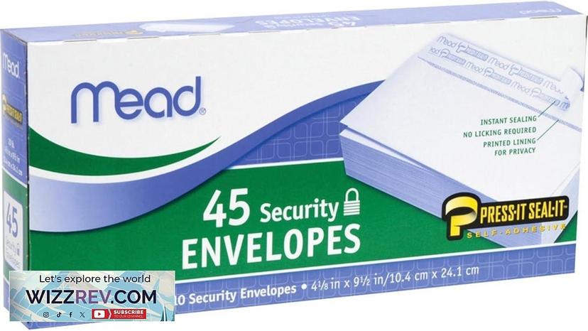 Mead #10 Envelopes Security Printed Lining for Privacy Press-It Seal-It Self Adhesive Review