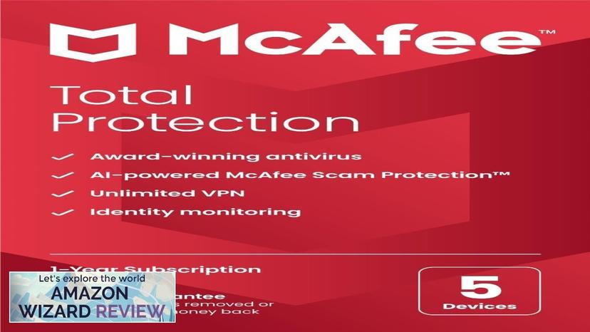 McAfee Total Protection 2024 5 Device Cybersecurity Software Includes Antivirus Review