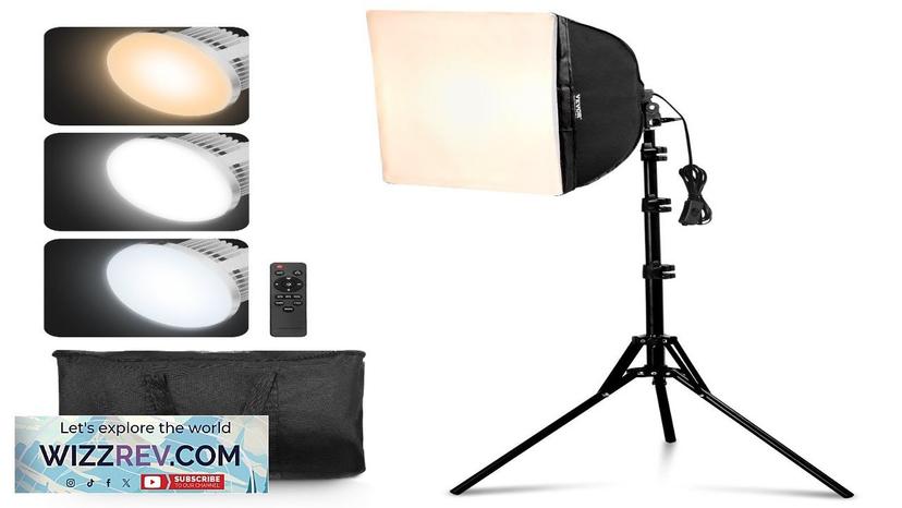 VEVOR Softbox Lighting Kit 16 in x 16 in 3000-6500K Adjustable Review