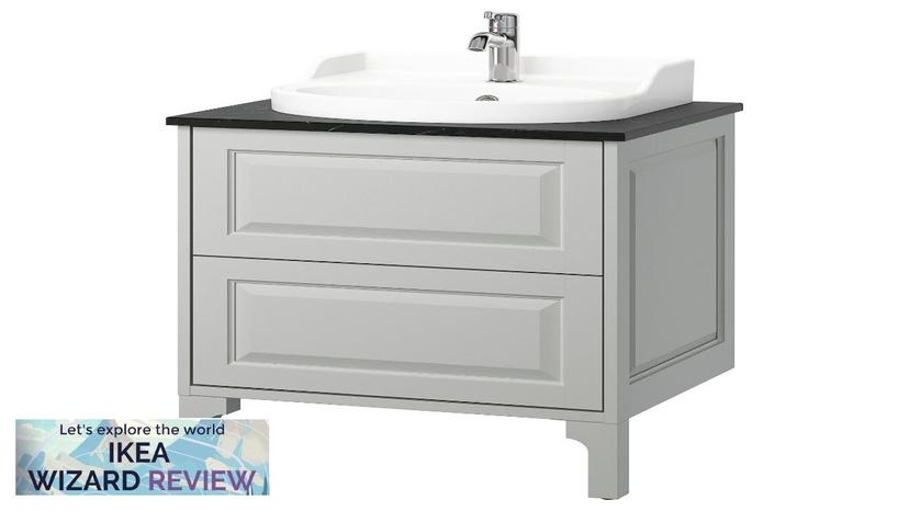 TÄNNFORSEN / RUTSJÖN IKEA Bathroom vanity with sink & faucet light gray/black Review