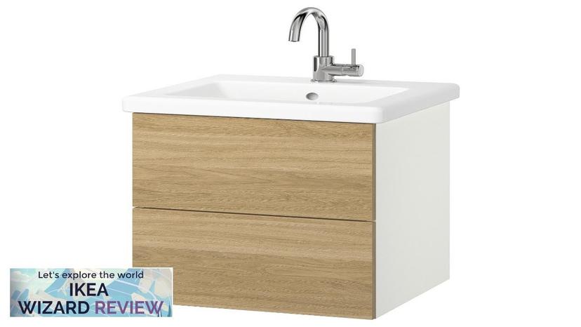 ENHET / TVÄLLEN IKEA Bathroom vanity with sink & faucet white/oak effect Review